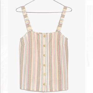 NWT Madewell Button-Front Tank in Textural Rainbow